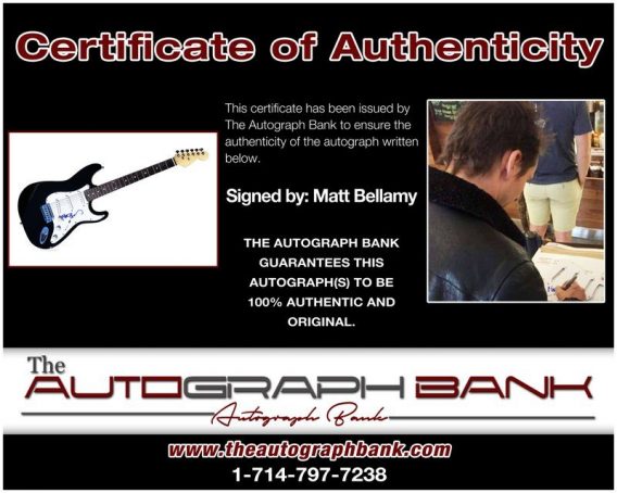 Matt Bellamy proof of signing certificate