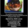 Matt Lucas certificate of authenticity from the autograph bank