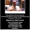 Matt Lucas certificate of authenticity from the autograph bank