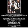 Matthew Broderick certificate of authenticity from the autograph bank
