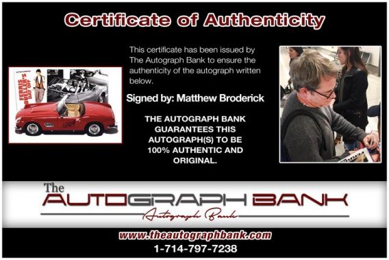 Matthew Broderick proof of signing certificate