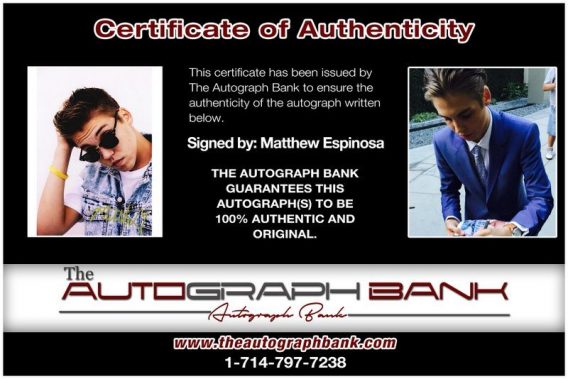 Matthew Espinosa proof of signing certificate