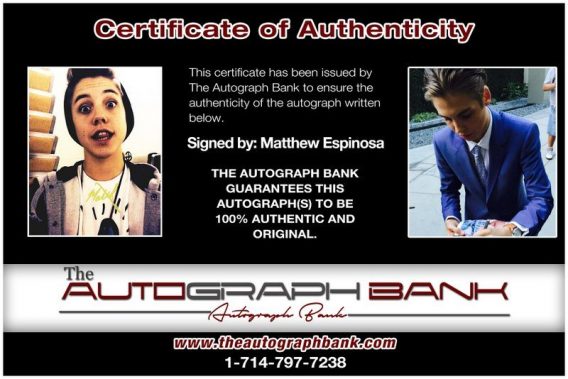 Matthew Espinosa proof of signing certificate