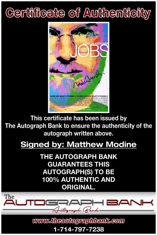 Matthew Modine proof of signing certificate