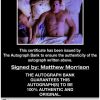 Matthew Morrison certificate of authenticity from the autograph bank