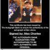 Max Charles certificate of authenticity from the autograph bank