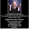 Maz Jobrani certificate of authenticity from the autograph bank