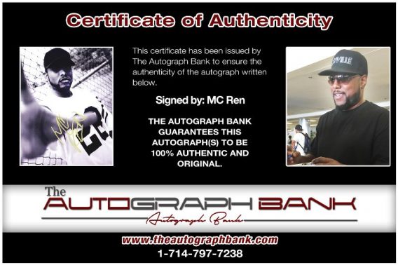 MC Ren proof of signing certificate
