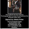 Mekhi Phifer certificate of authenticity from the autograph bank