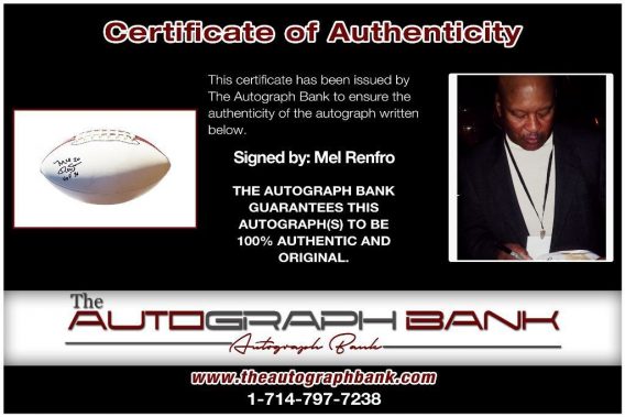 Mel Renfro proof of signing certificate