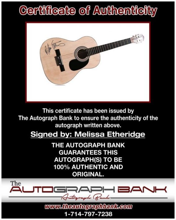 Melissa Etheridge proof of signing certificate