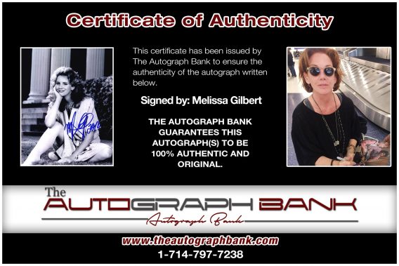 Melissa Gilbert proof of signing certificate