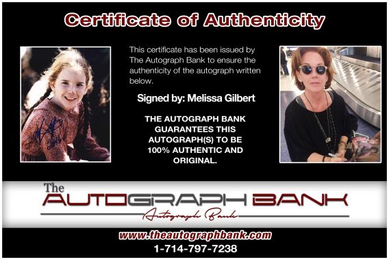 Melissa Gilbert proof of signing certificate