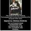 Melissa McBride certificate of authenticity from the autograph bank
