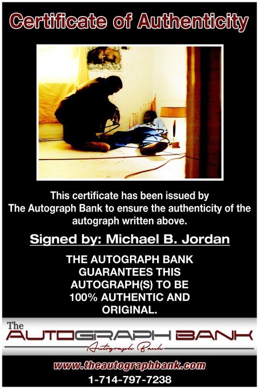 Michael B Jordan proof of signing certificate