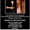 Michael Cudlitz certificate of authenticity from the autograph bank