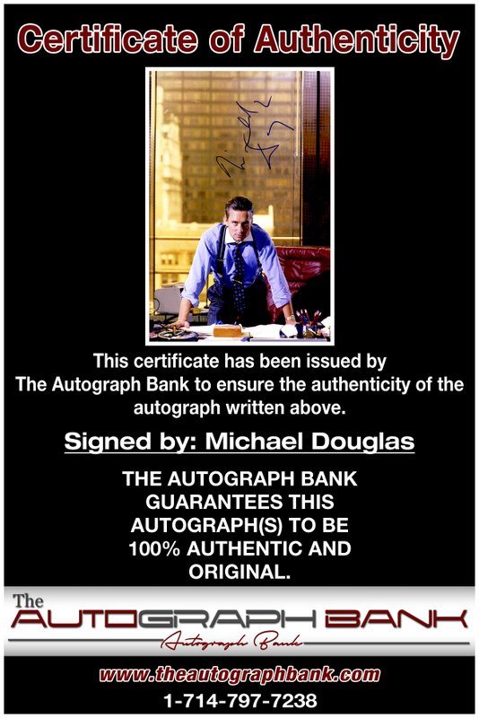 Michael Douglas proof of signing certificate