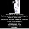 Michelle Pfeiffer proof of signing certificate