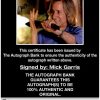 Mick Garris proof of signing certificate