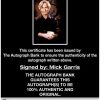 Mick Garris proof of signing certificate