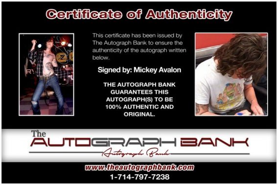 Mickey Avalon proof of signing certificate