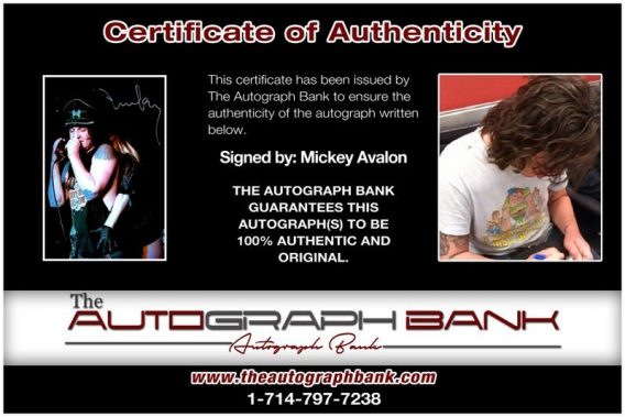 Mickey Avalon proof of signing certificate