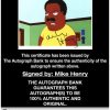 Mike Henry certificate of authenticity from the autograph bank