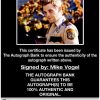 Mike Vogel certificate of authenticity from the autograph bank