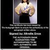 Mireille Enos certificate of authenticity from the autograph bank