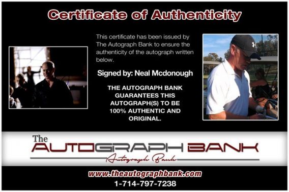 Neal Mcdonough proof of signing certificate