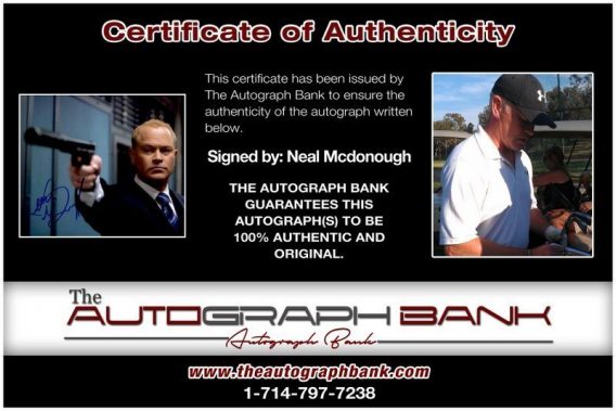 Neal Mcdonough proof of signing certificate