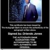 Orlando Jones proof of signing certificate