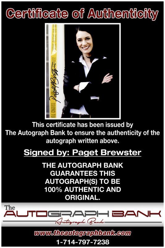Paget Brewster proof of signing certificate