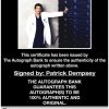Patrick Dempsey certificate of authenticity from the autograph bank