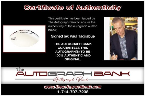 Paul Tagliabue proof of signing certificate