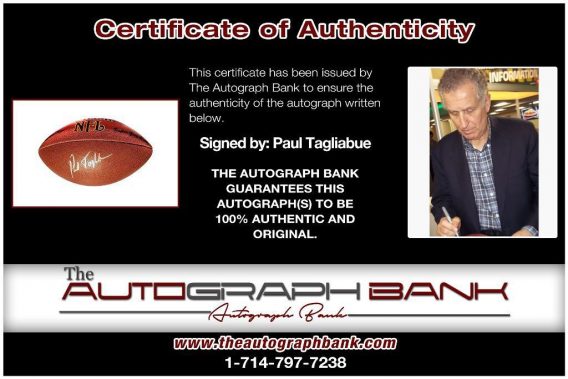 Paul Tagliabue proof of signing certificate