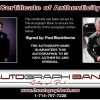 Paul Blackthorne certificate of authenticity from the autograph bank
