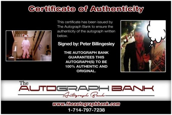 Peter Billingsley proof of signing certificate