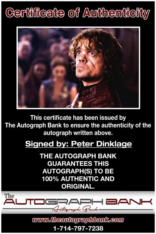 Peter Dinklage proof of signing certificate
