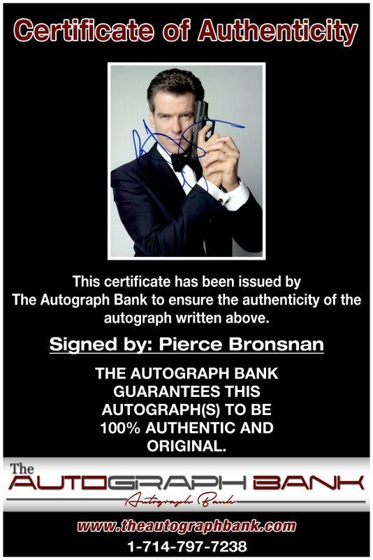 Pierce Bronsnan proof of signing certificate