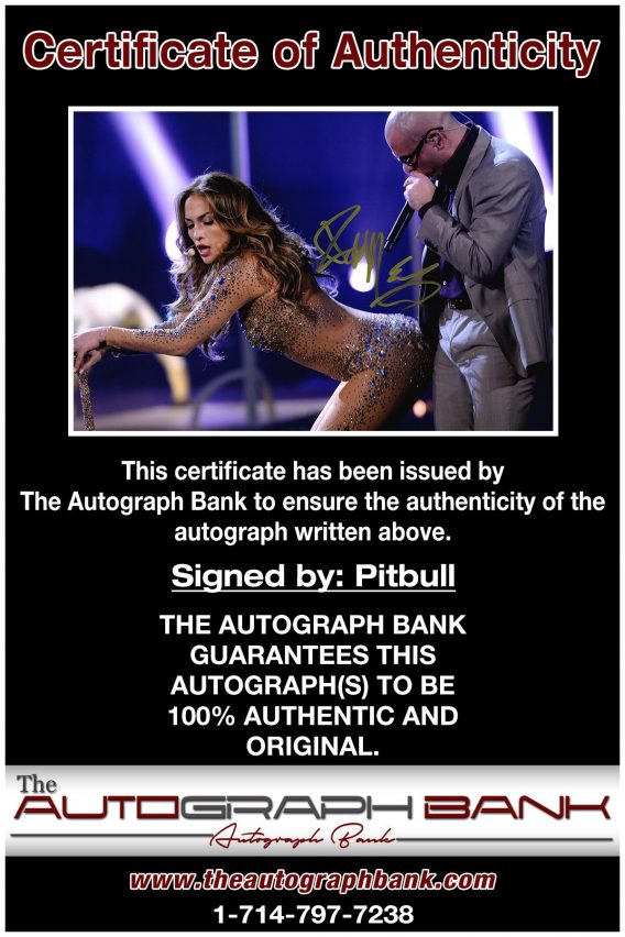 Pitbull authentic proof of signing certificate