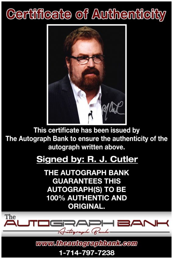R. J. Cutler proof of signing certificate