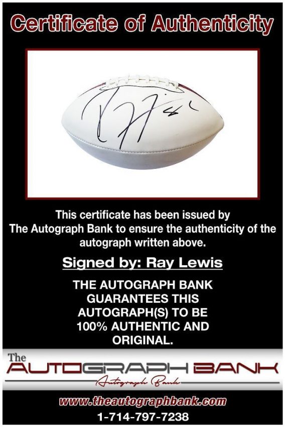 Ray Lewis proof of signing certificate