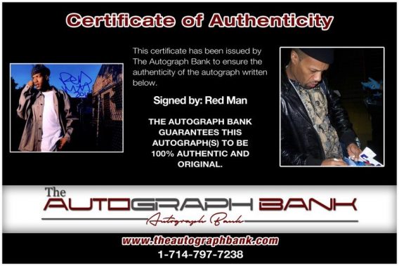 Redman of Def Squad proof of signing certificate