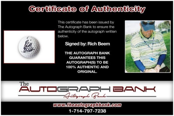 Rich Beem proof of signing certificate