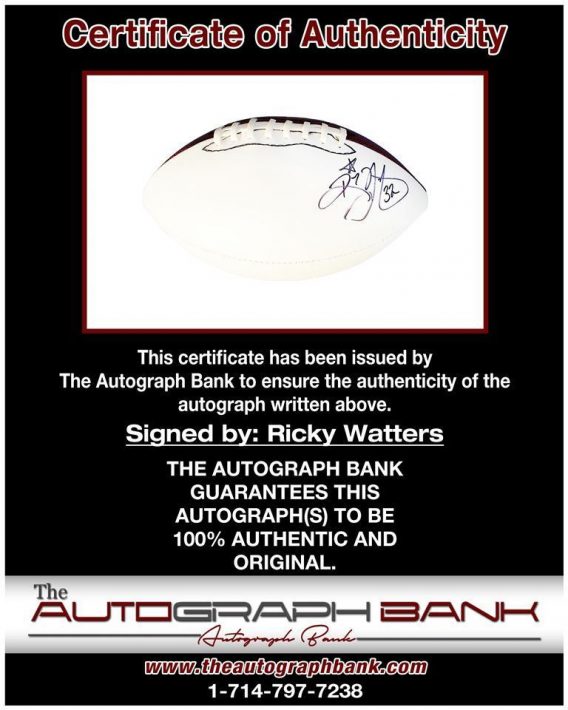 Ricky Watters proof of signing certificate