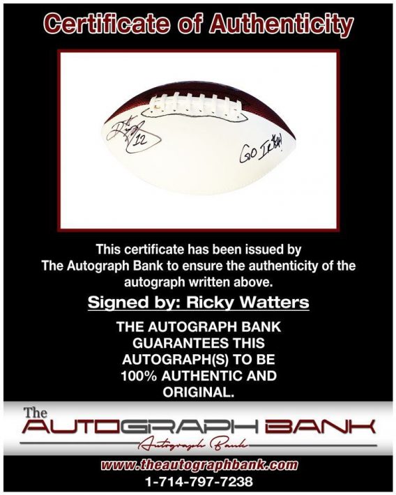 Ricky Watters proof of signing certificate