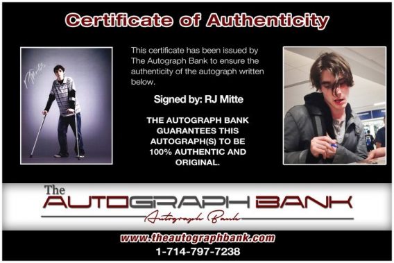 RJ Mitte proof of signing certificate