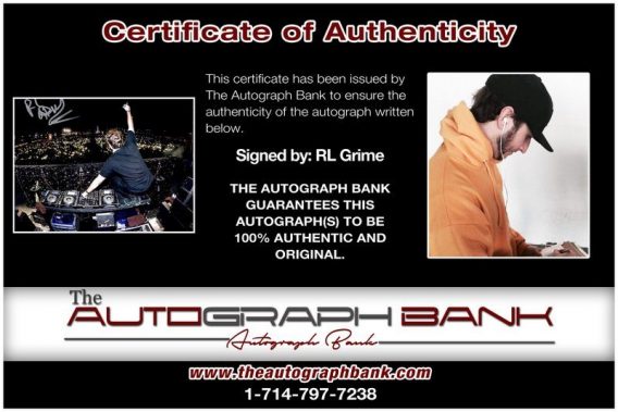 Rl Grime proof of signing certificate