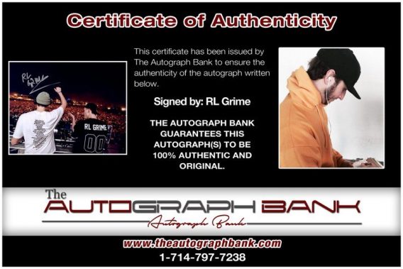 Rl Grime proof of signing certificate
